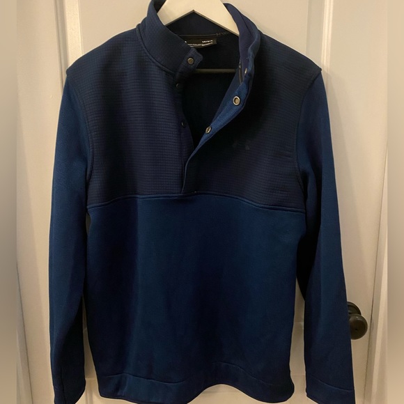 Under Armour Other - LIKE NEW Men’s Under Armor Golf Navy Blue 1/2 Snap Closure Jacket Size L…